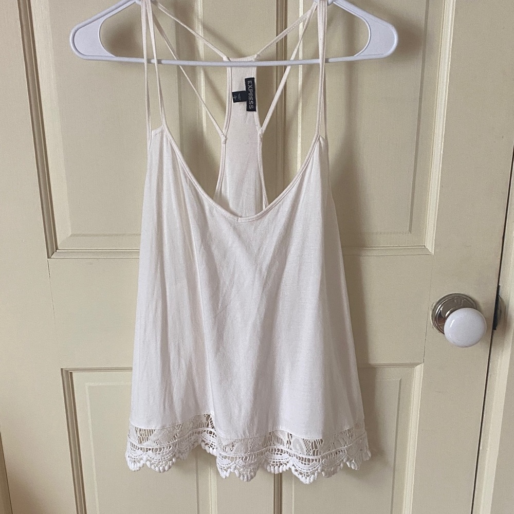 Express Cream Lace Hem Camisole